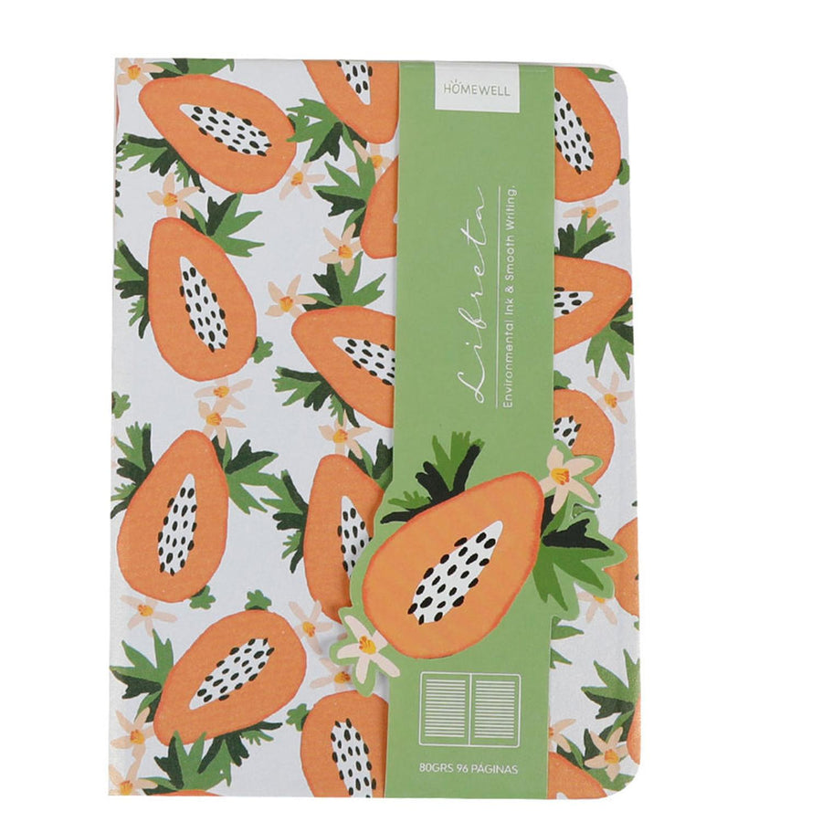 Libreta Tapa Dura Rayada Papaya 14.5x10.5cm (96 pag)