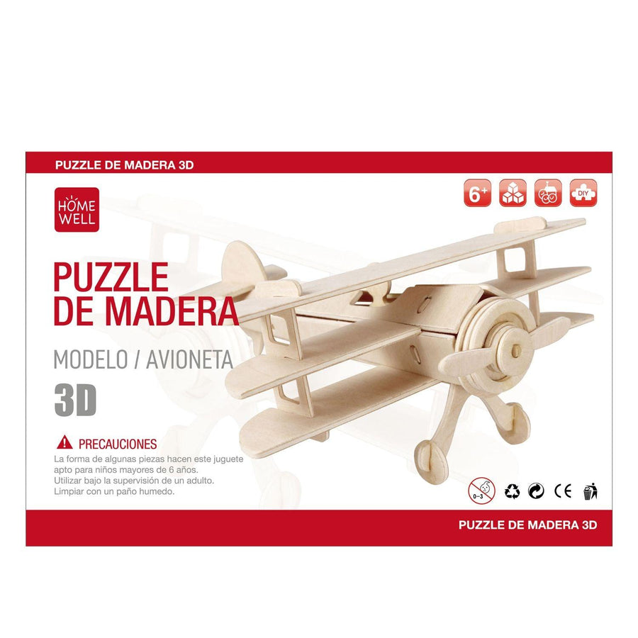 Puzzle de Madera Modelo Avioneta 3D 15.5x23cm