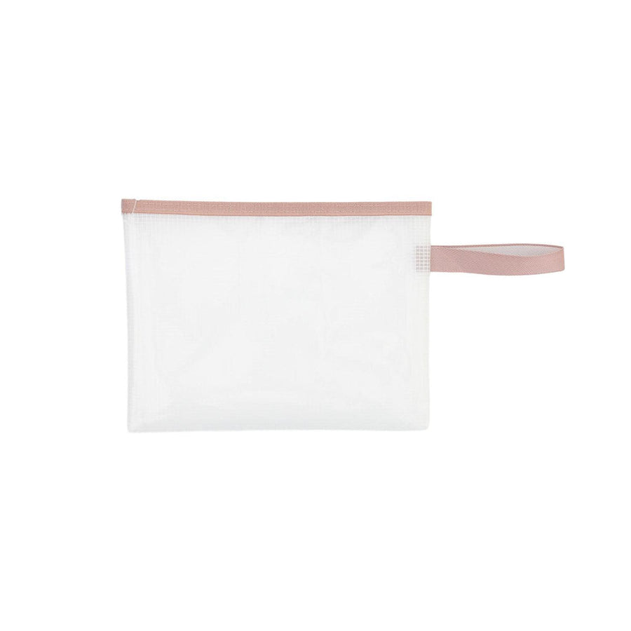 Estuche Transparente Rosado 18*23cm