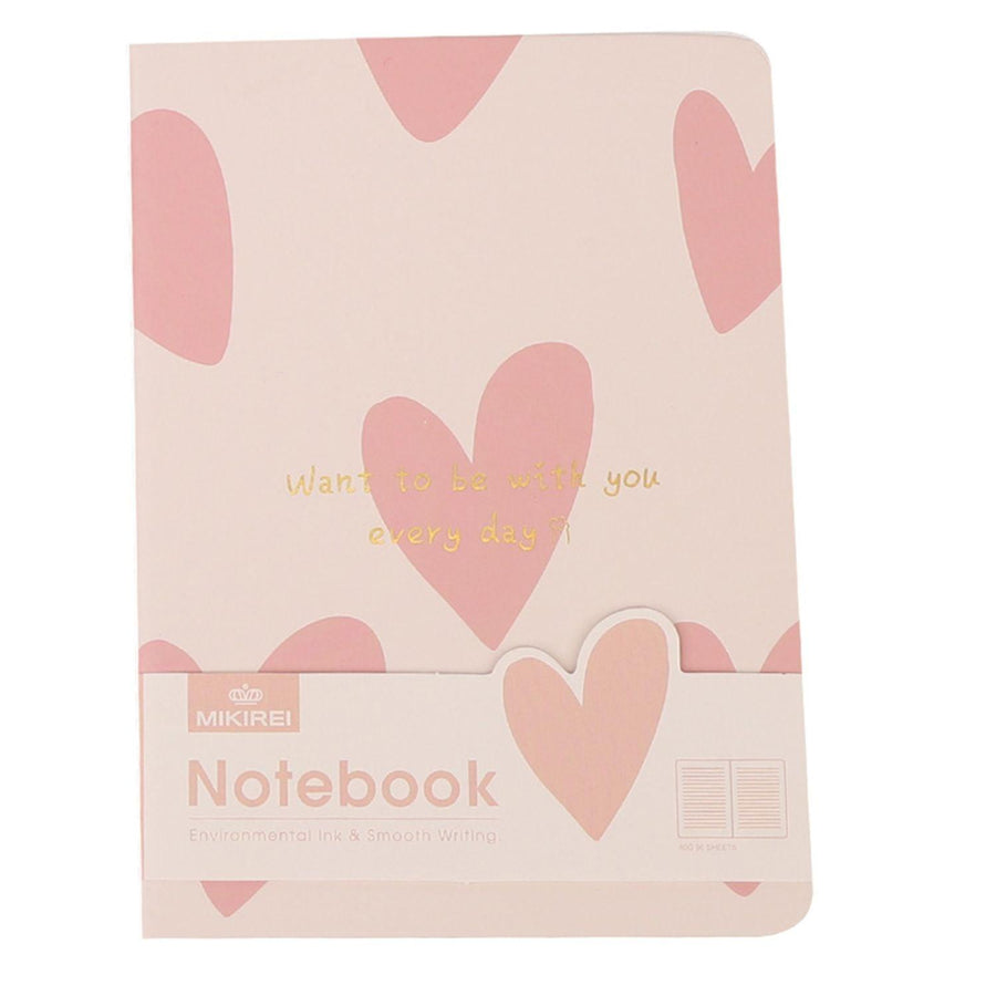 Libreta Tapa Dura Rosada Corazón 14.5x10.5cm 96pag