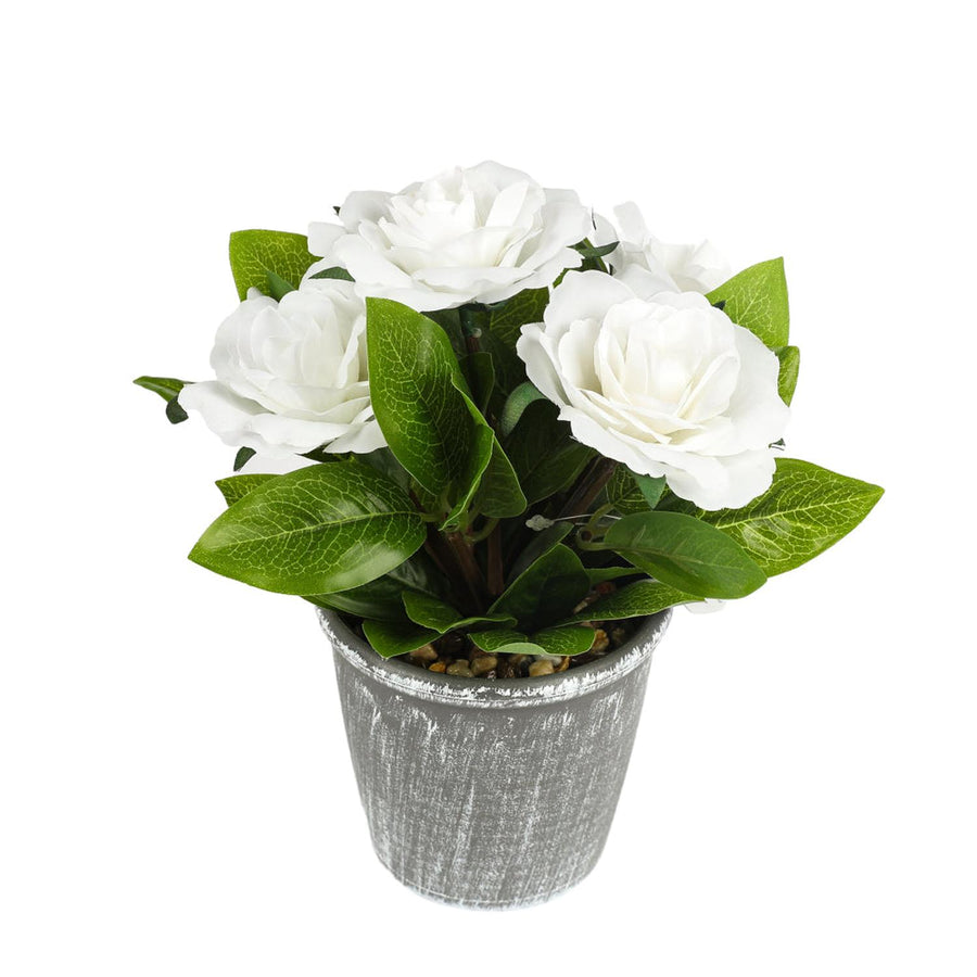 Planta Rosa Artificial Blanca 20cm