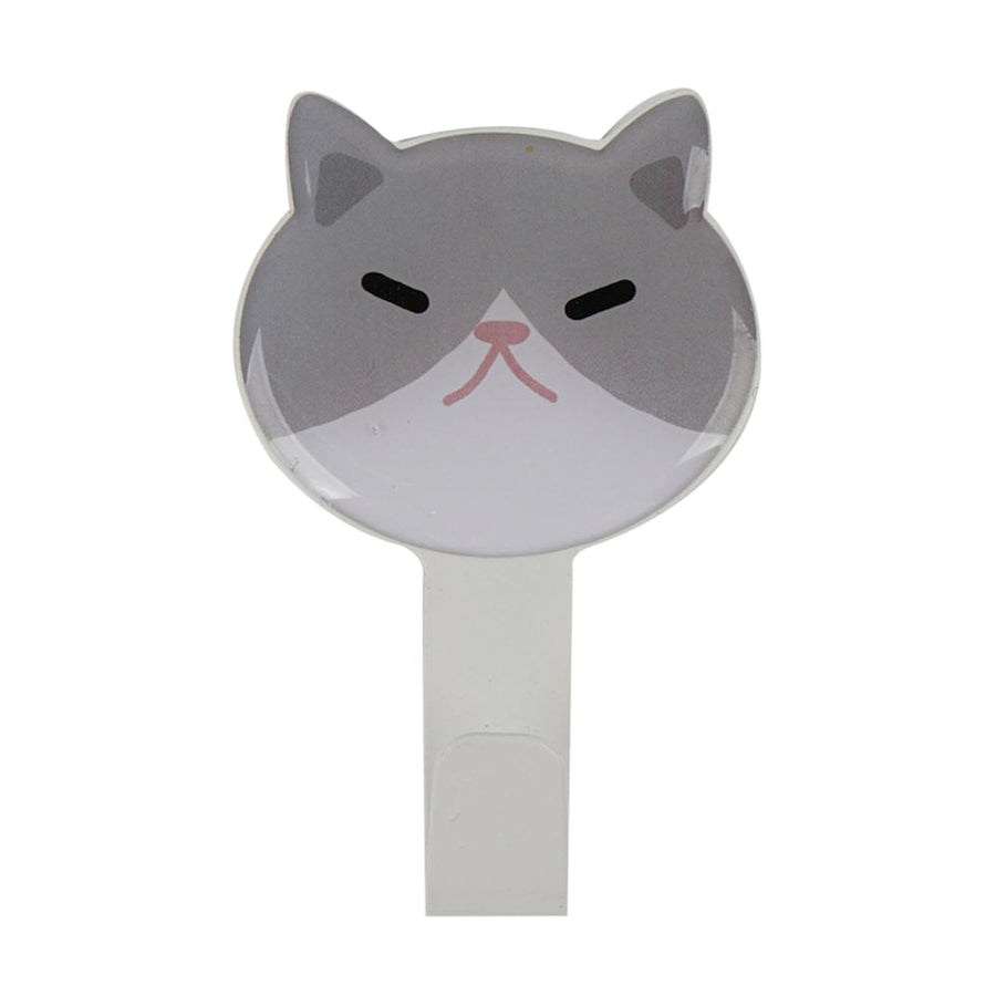 Perchero Diseño Gato Gris/Blanco 13x8x3cm