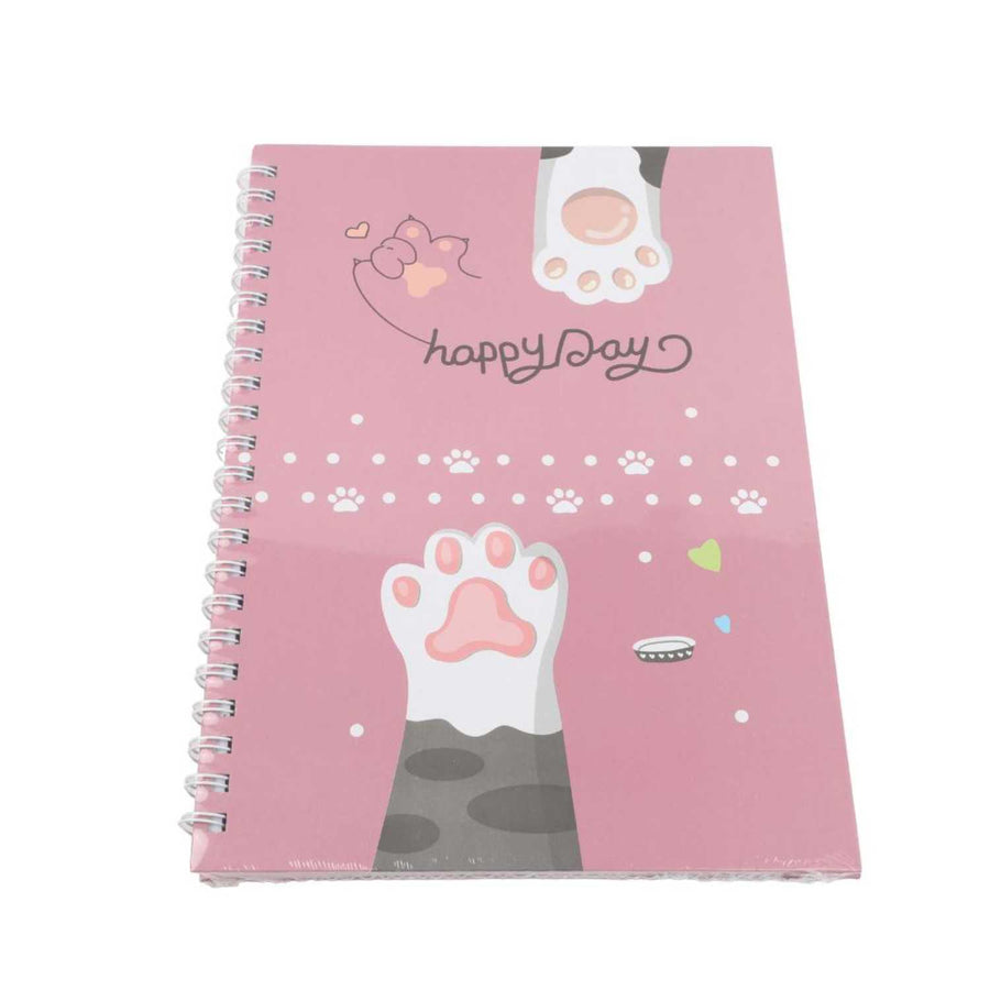 Libreta Rosa Diseño Gatito Happy Day 29.5x22cm 80 Páginas