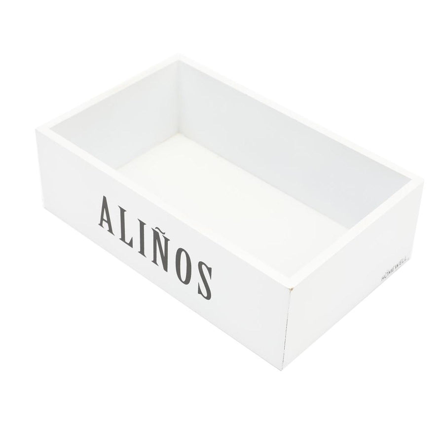 Caja de Madera para Condimentos Blanca 26.5x16.5x8.2cm