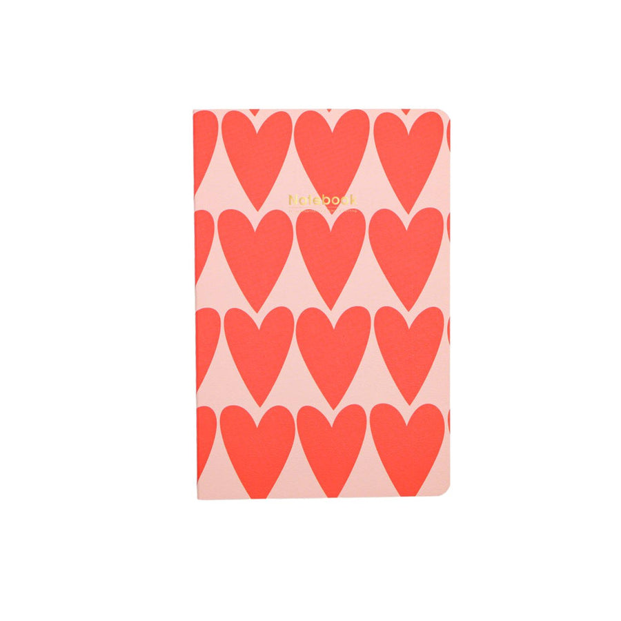 Libreta Rosada Corazones 13.5*20.5 32 Hojas