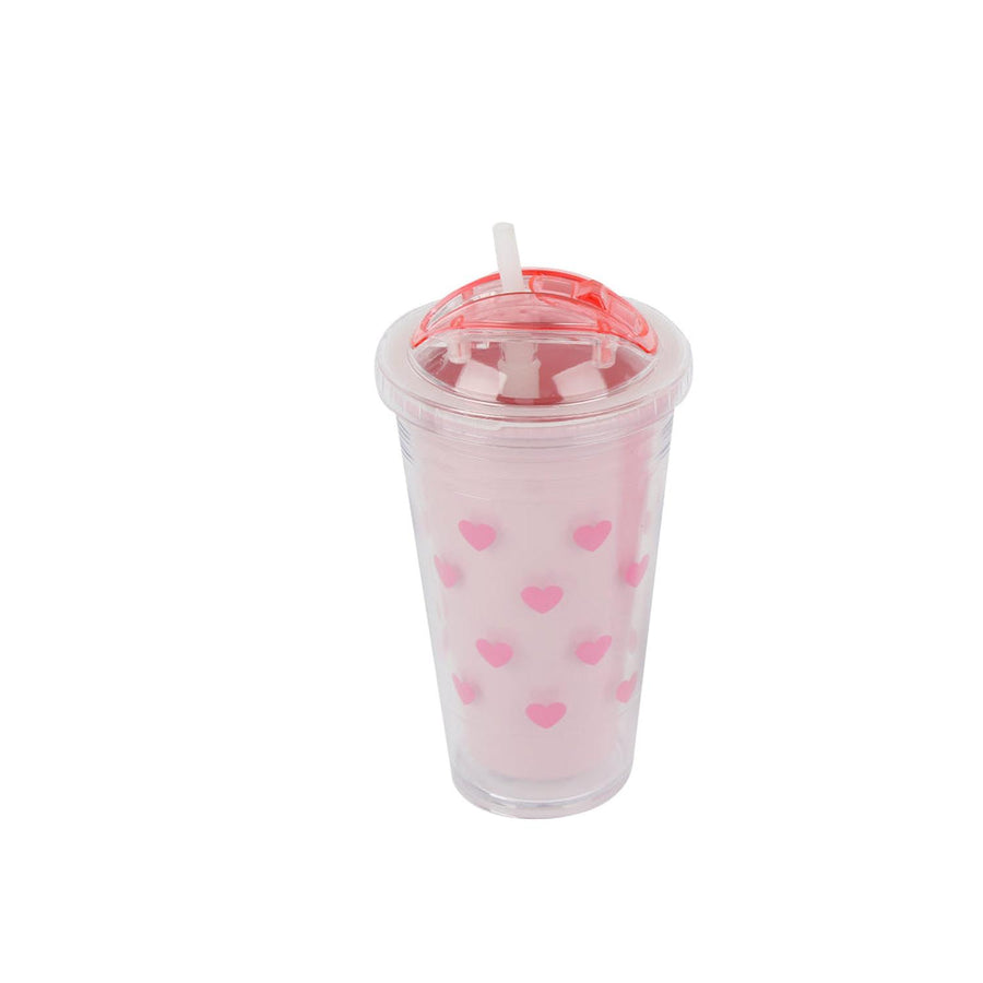 Vaso con Bombilla Diseño Rosado 450ml