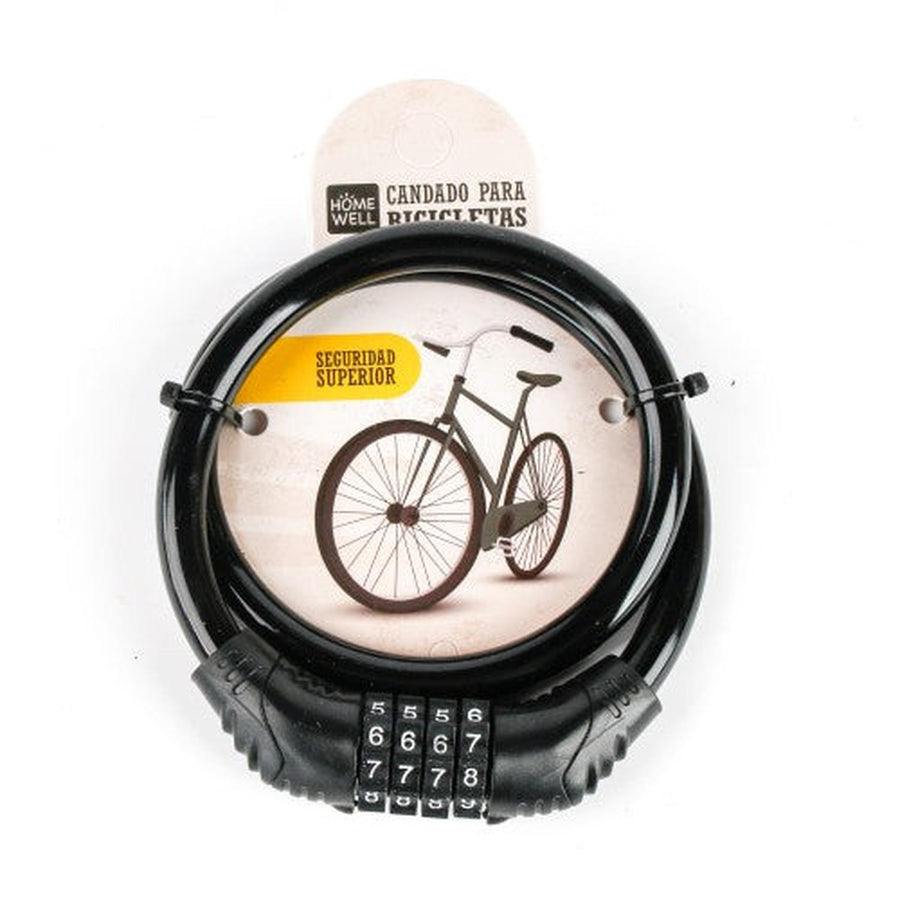 Cable de Seguridad con Clave de Bicicleta Negro 55cm