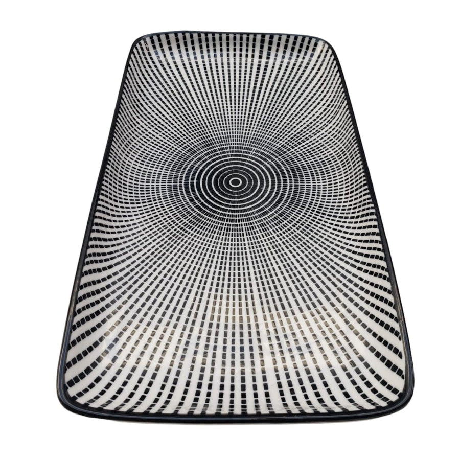 Plato Loza Diseño Negro 23x12.5cm