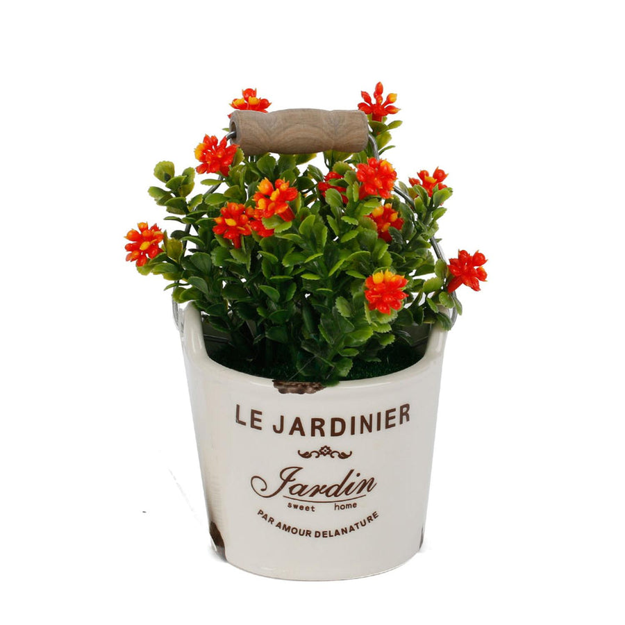 Planta Decorativa Artificial Flores Rojas 7x13cm