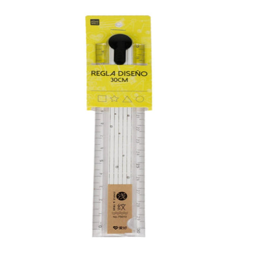 Regla con Figuras para Dibujo 30cm