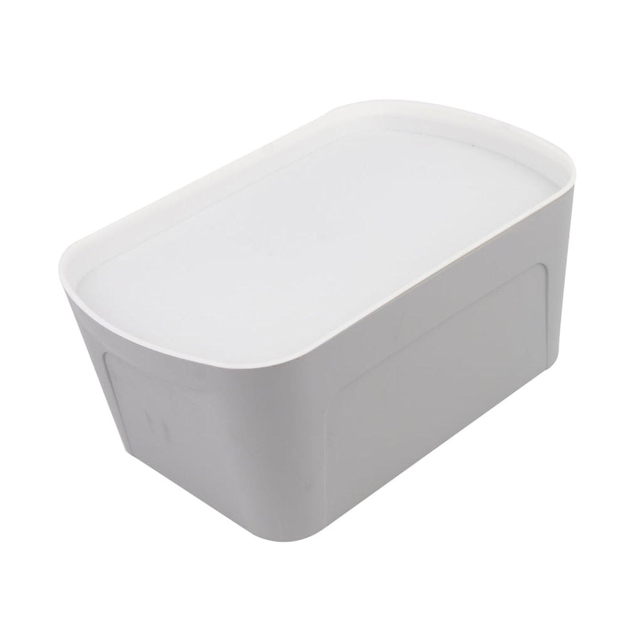 Caja Organizadora con Tapa Gris Blanco 21x32x14cm
