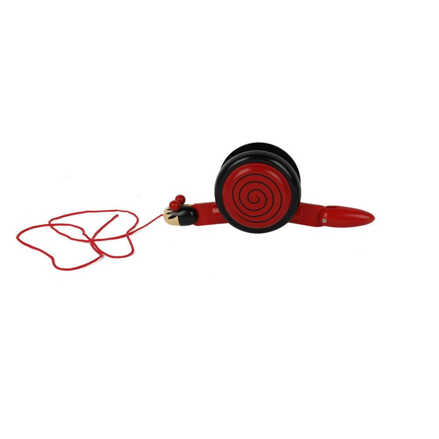 Caracol de Madera con Cuerda Rojo 9cm