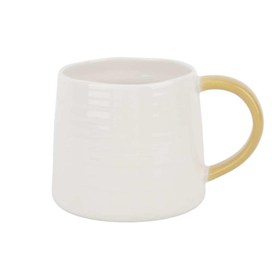 Tazón Loza Blanco y Amarillo 400ml 11x9cms