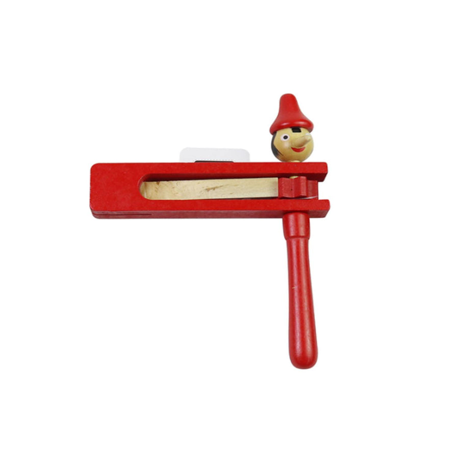 Matraca Madera Rojo Payaso 15cm