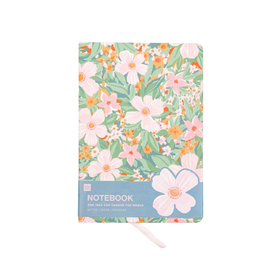 Libreta Diseño Flores Rosadas 21*14.5 96 Hojas