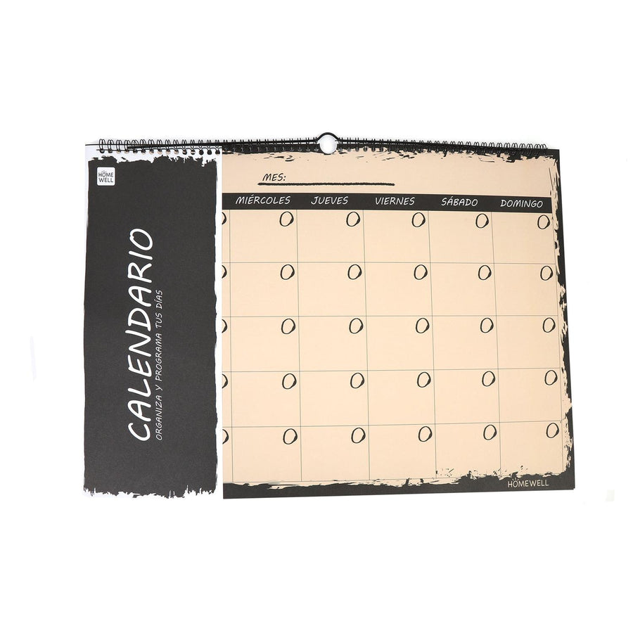 Calendario Colgante Negro y Beige 50x35 cm