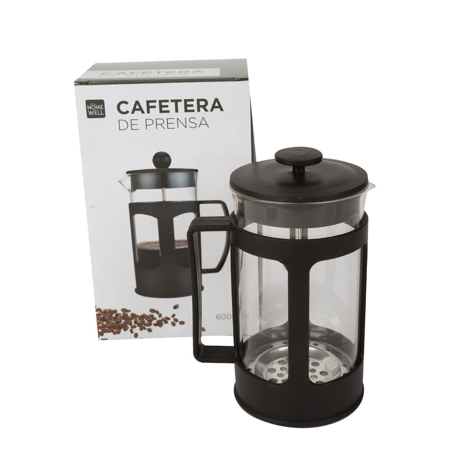 Cafetera Francesa Prensa Vidrio Negra 600ml