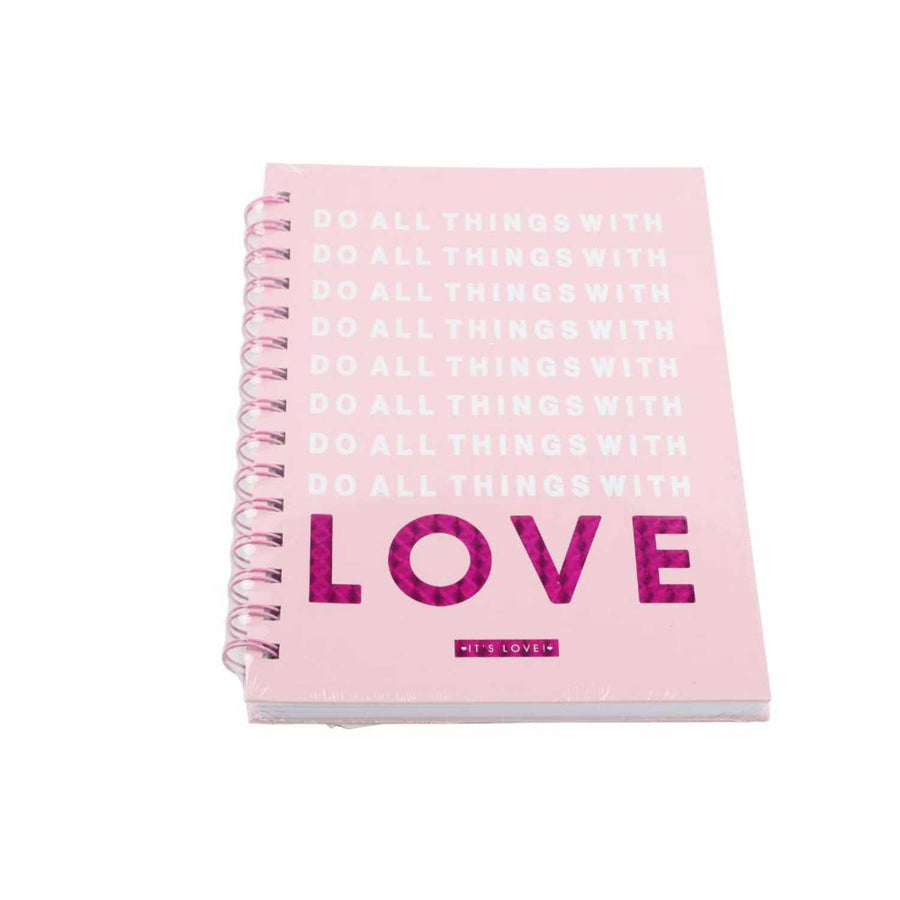 Libreta Rosa Do All Things With Love 20.7x14.5cms 80 Páginas