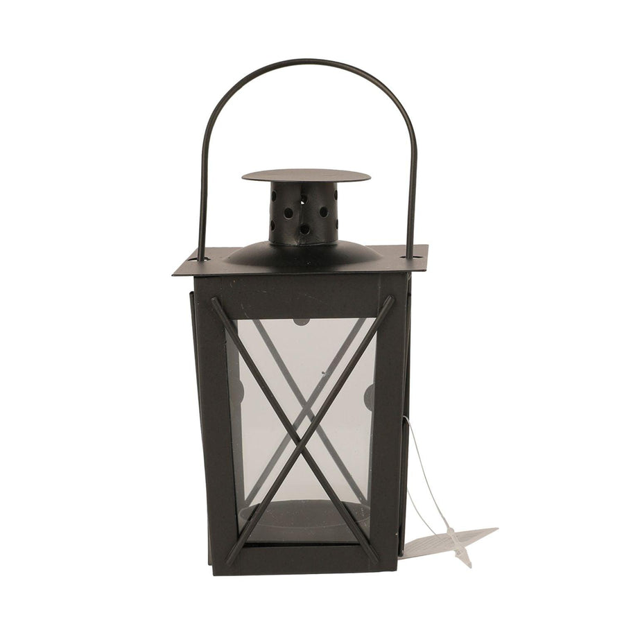 Farol de Vela Metal Negro 11x7,5x7,5cm