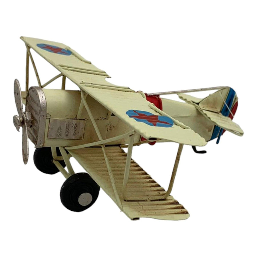 Avion Metal Deco Blanco 16*13*6Cm