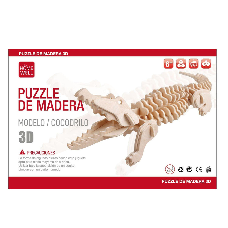 Puzzle de Madera Modelo Cocodrílo 3D