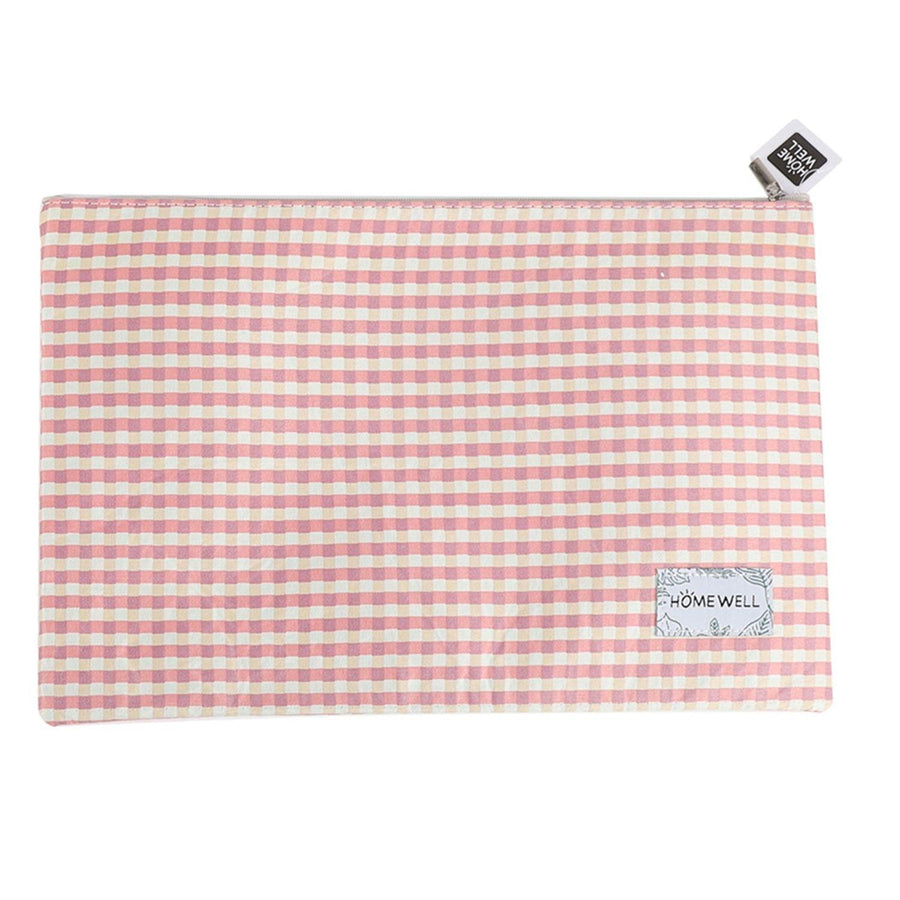 Estuche Cartuchera Rosada Cuadros