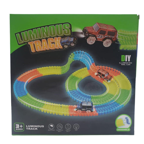 Juego de Pista Armable Fluorescente con auto