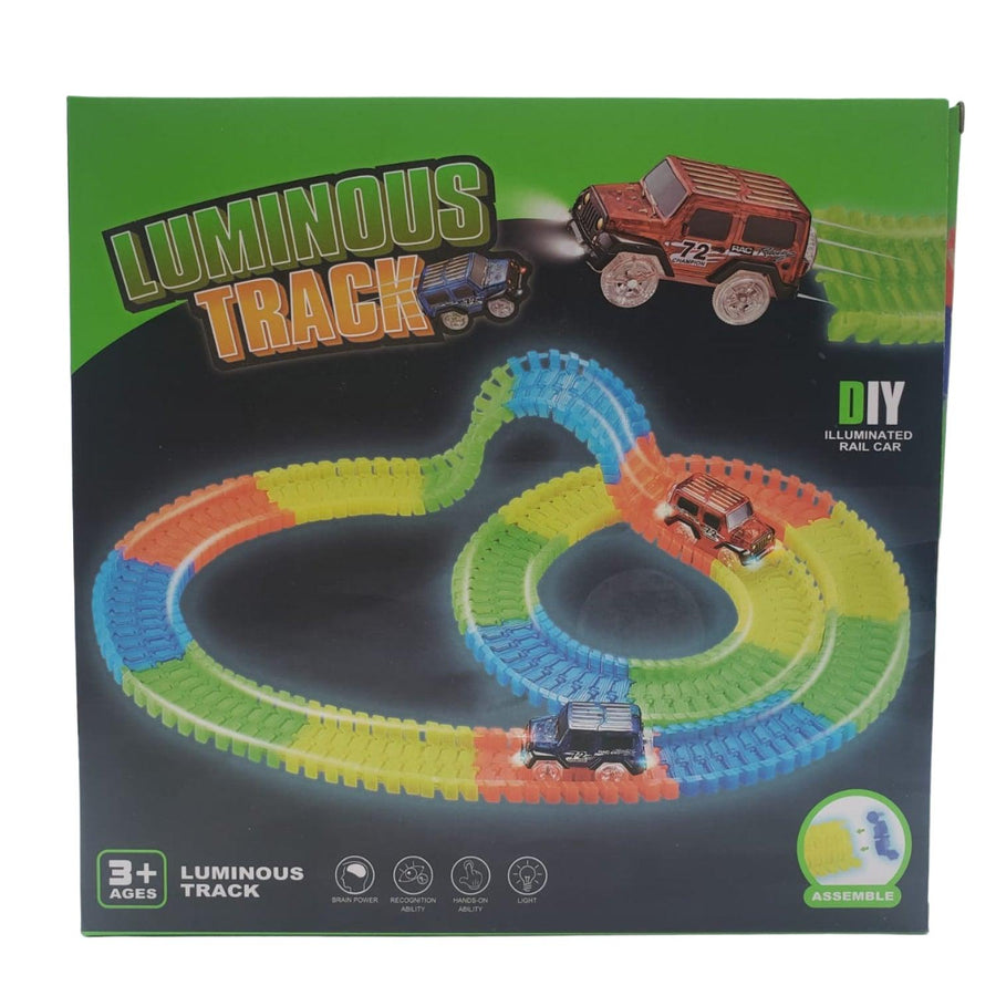 Juego de Pista Armable Fluorescente con auto