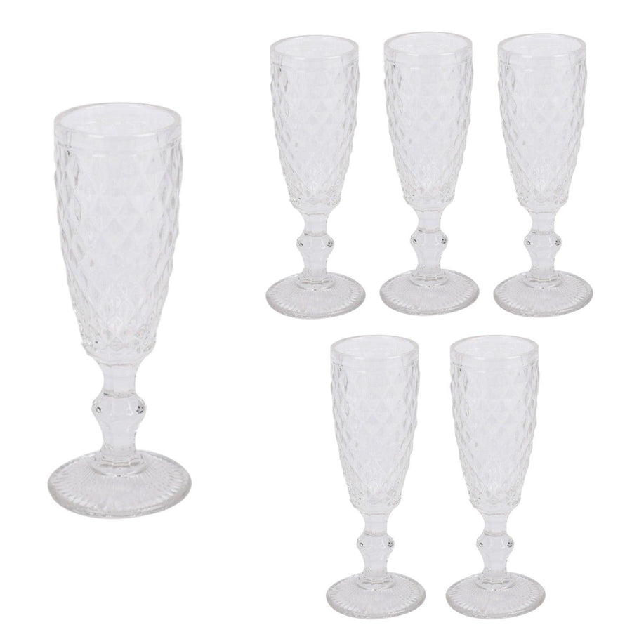 Set 6 Copas Champagne de Vidrio 160ml