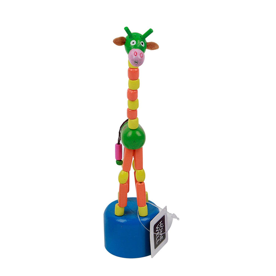Jirafa de Juguete de Madera Verde 17cm