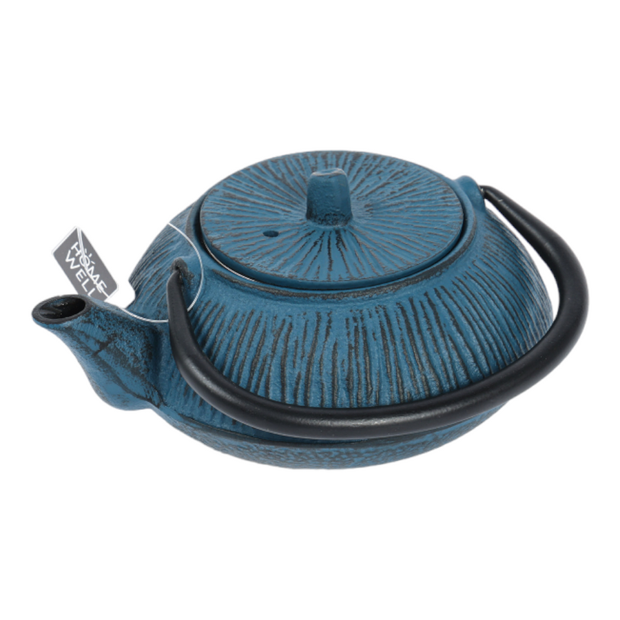 Tetera Metal Azul Diseño Lineas 400ml