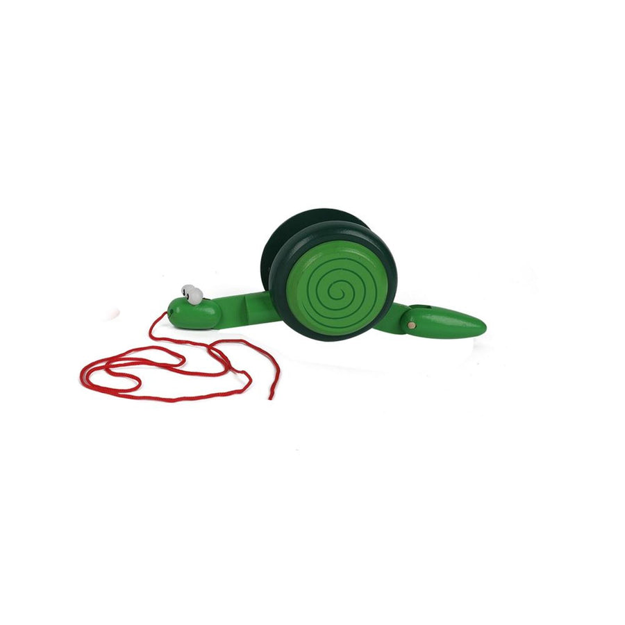 Caracol de Madera con Cuerda Verde 9cm
