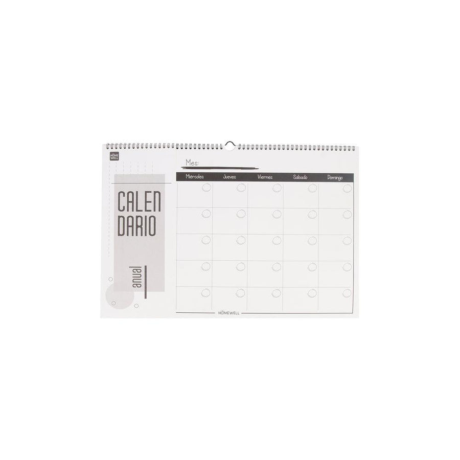Calendario Anual Encuadernado12 Hojas