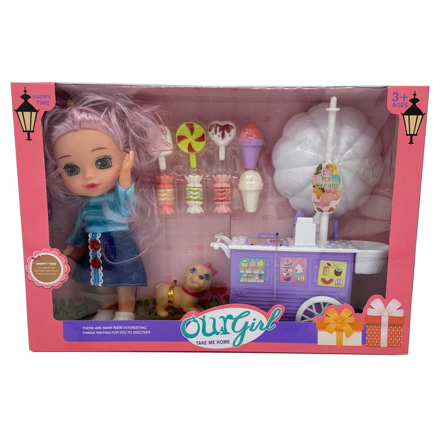 Set Muñeca Celeste Puesto de Helados