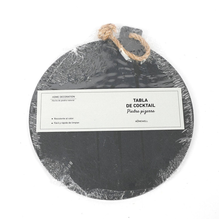 Tabla Piedra Pizarra Redonda 22x20cm