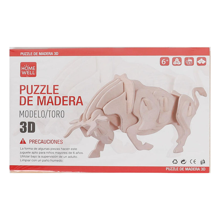Puzzle de Madera Modelo Toro 3D 15.5x23cm