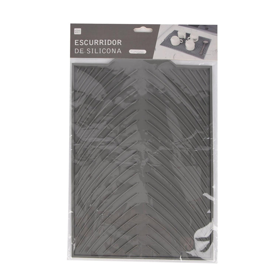 Alfombrilla Escurridora Silicona Gris 39x25cm