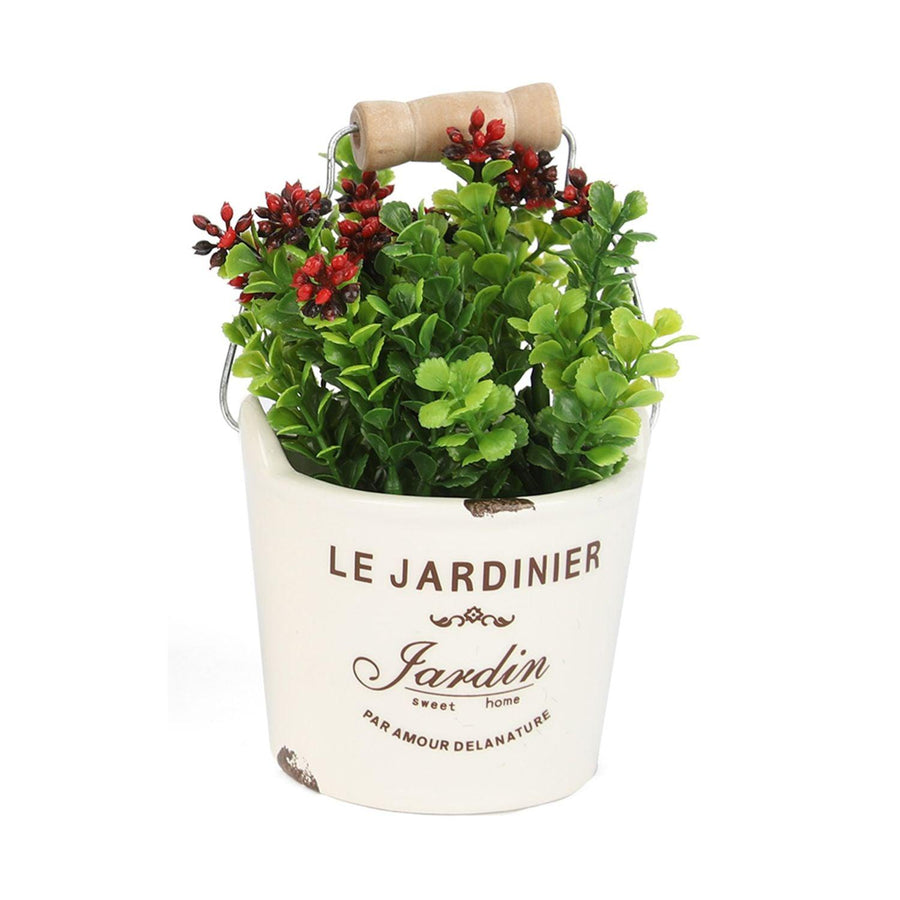 Planta Decorativa Artificial Flores Vinotintos 7x13cm
