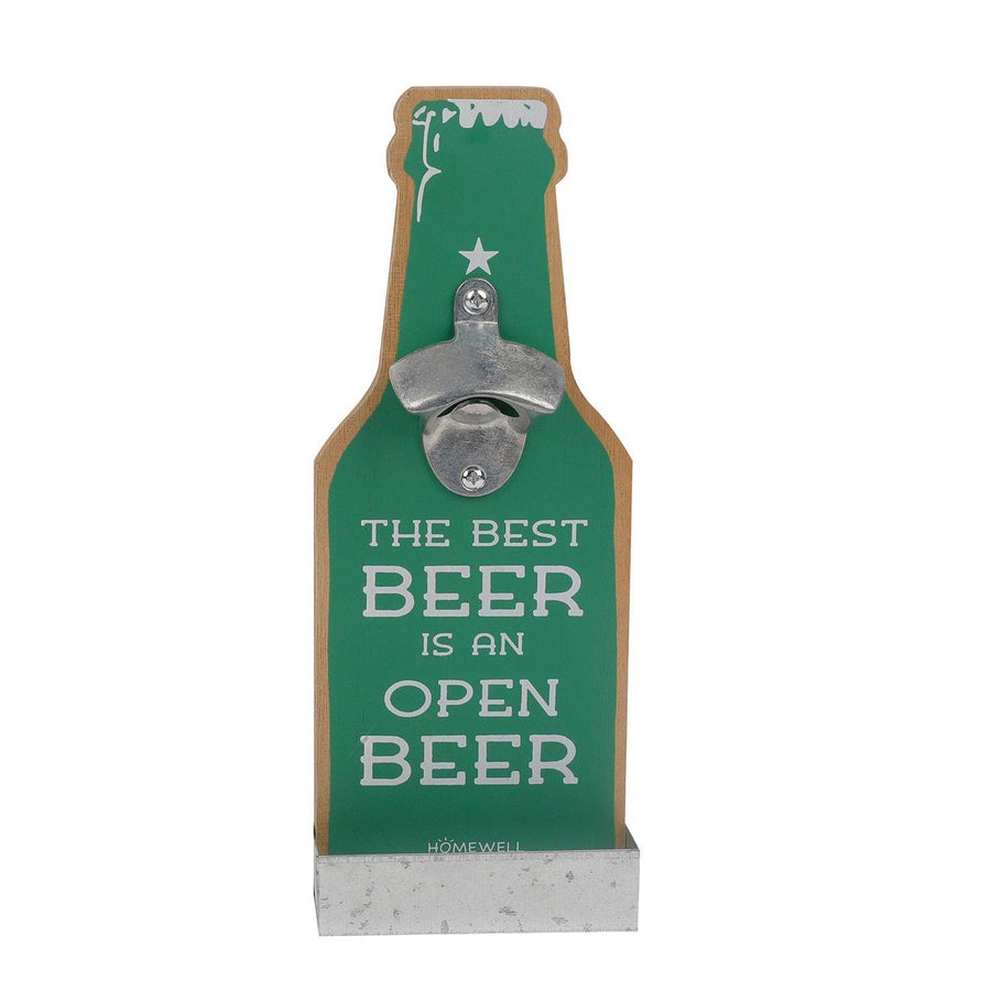 Destapador Botella Madera Verde 11.5x4.7x30cm
