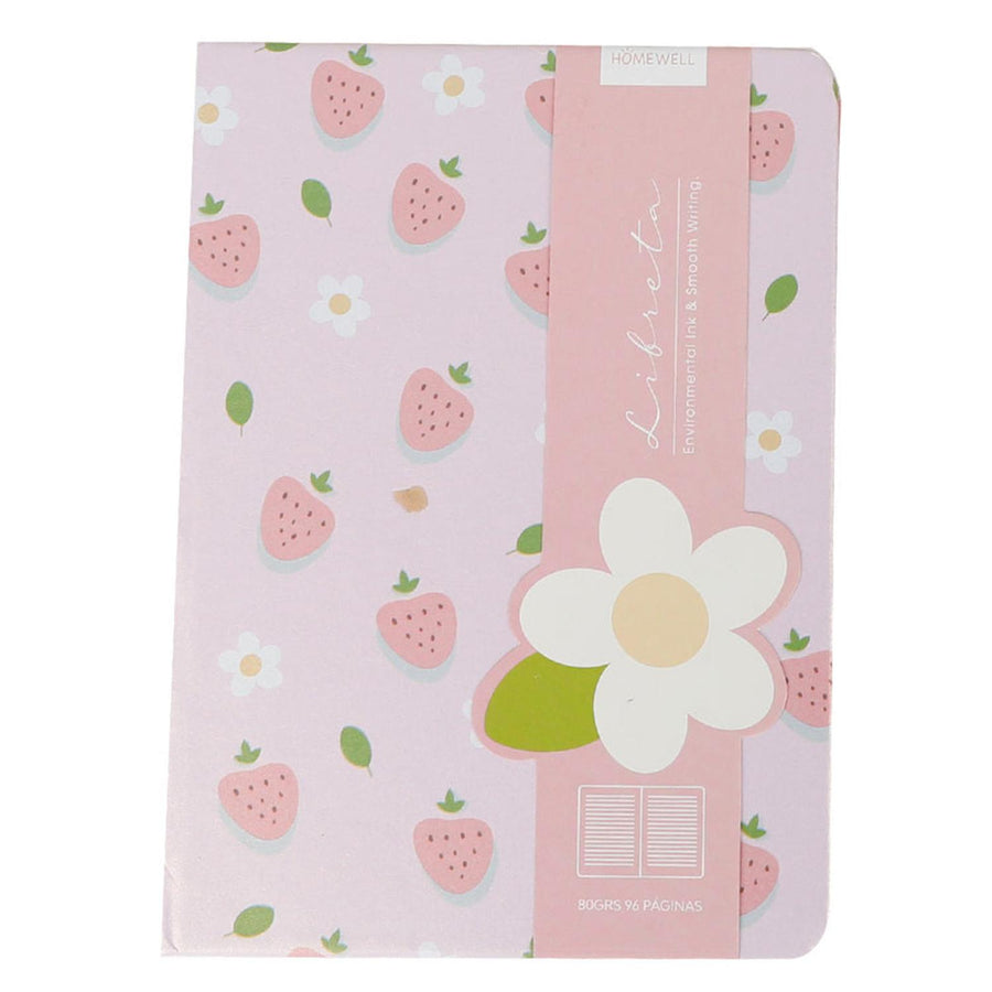 Libreta Tapa Dura Rayada Frutilla 14.5x10.5cm (96 pag)