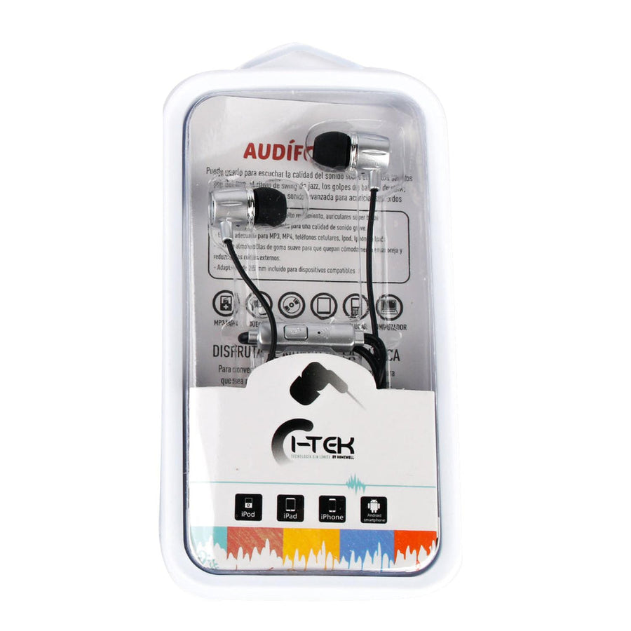 Audífono con Micrófono Conexión Plateado 3.5mm