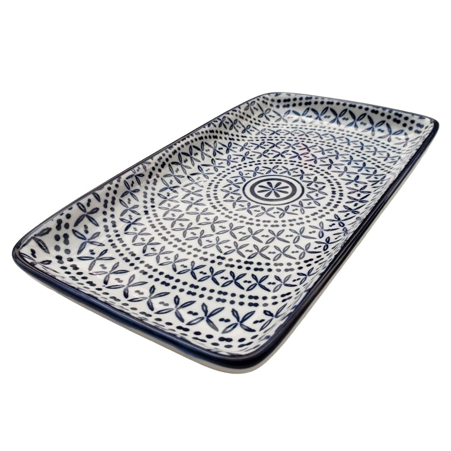 Plato Loza Diseño Azul 20.5x11cm