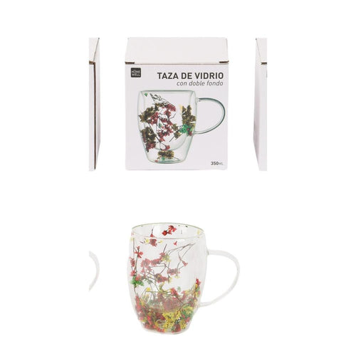 Taza Doble Pared Hojas Frescas