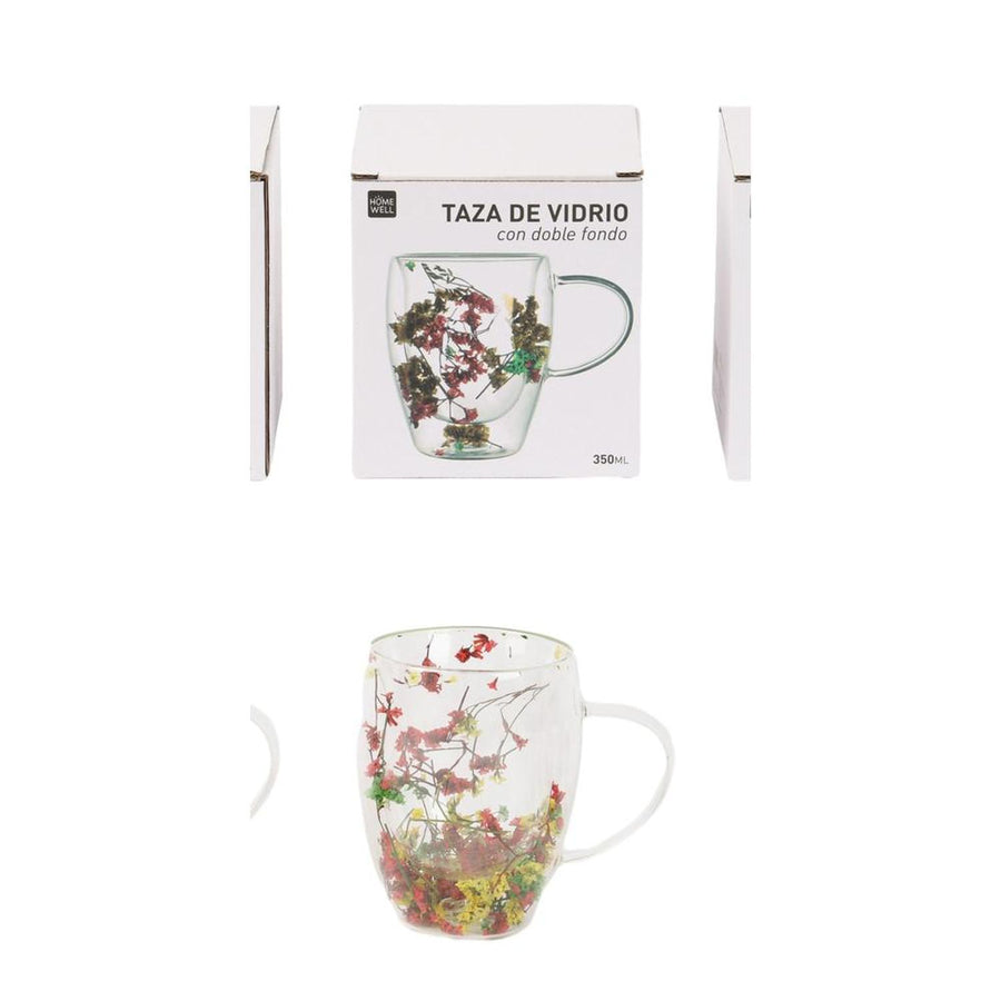 Taza Doble Pared Hojas Frescas