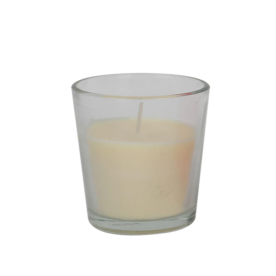 Vela de Vidrio Blanca Aroma Vainilla 7.5x7.5x8cm