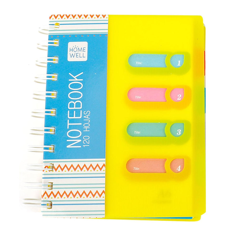 Libreta Naranja 120 Hojas con 5 Separaciones 15x21cm