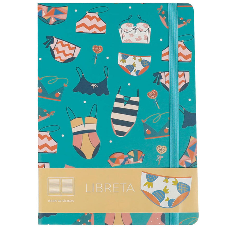 Libreta Tapa Dura Playero Turquesa 21x14.5cm (96 pag)