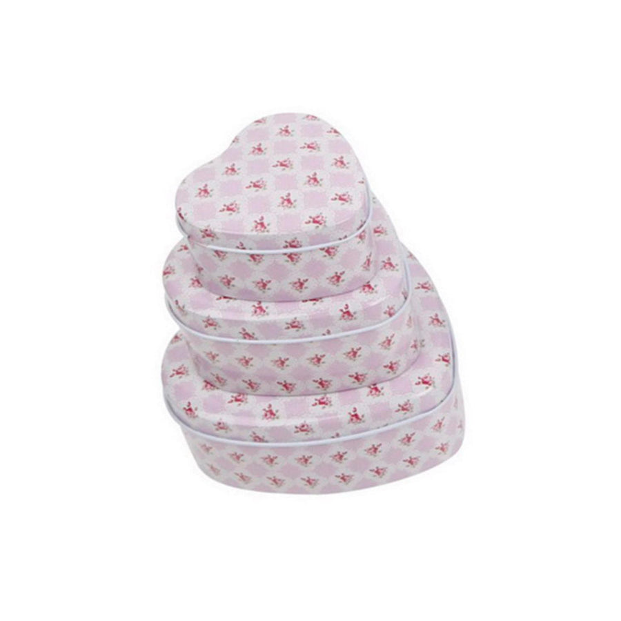 Set Cajas Diseño Corazon Metal 12x11x5cm (3u)