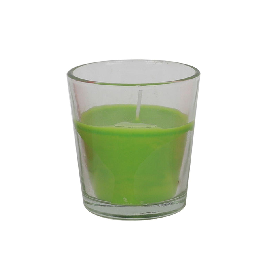 Vela de Vidrio Verde Aroma Manzana 7.5x7.5x8cm