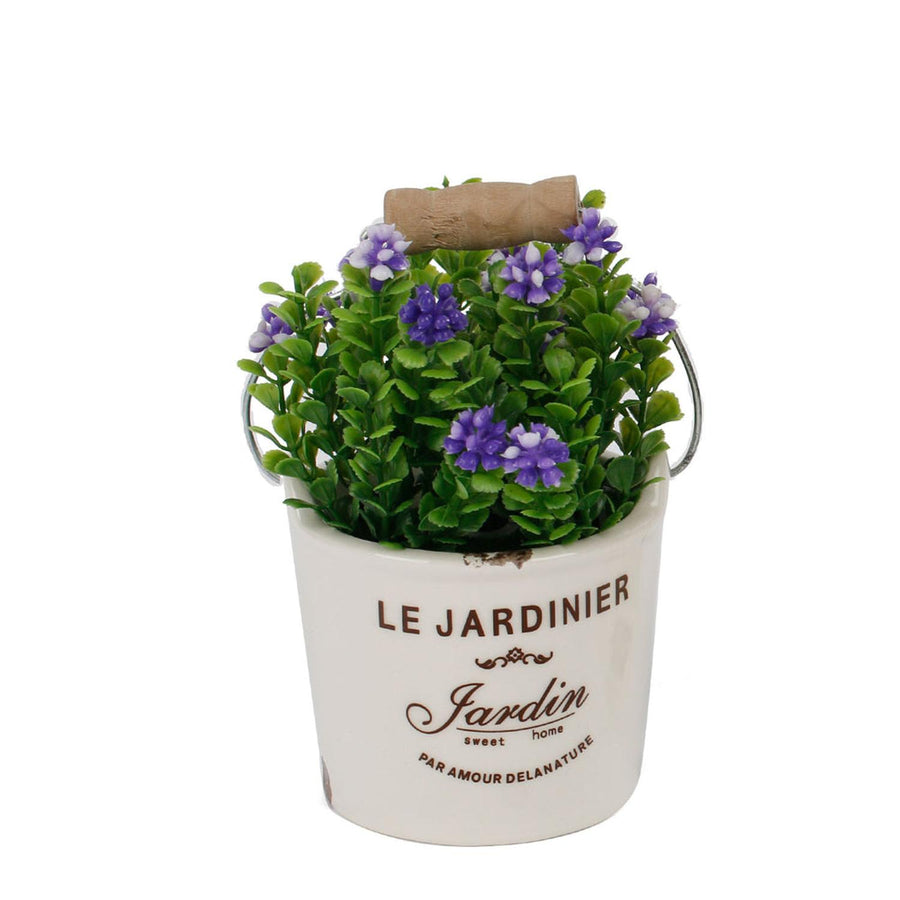 Planta Decorativa Artificial Flores Moradas 7x13cm